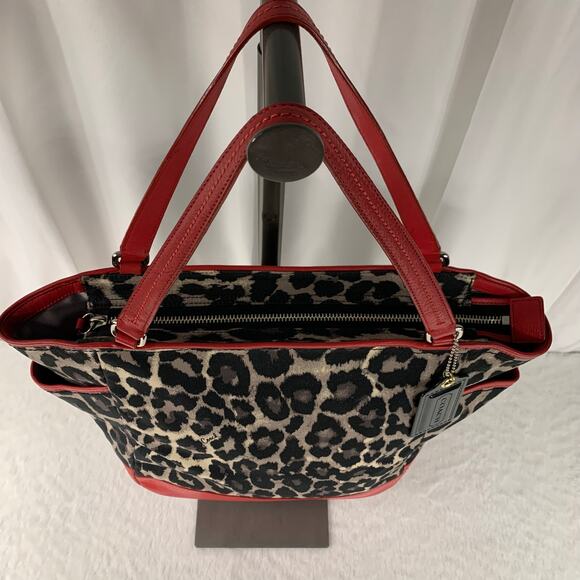 COACH Women's Ocelot Satchel Top Handle Handbag - Picture 5 of 9